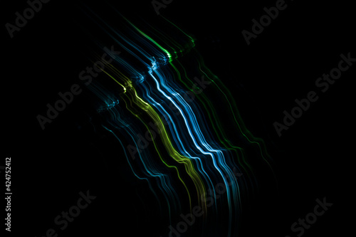 blue and yellow curve light lines