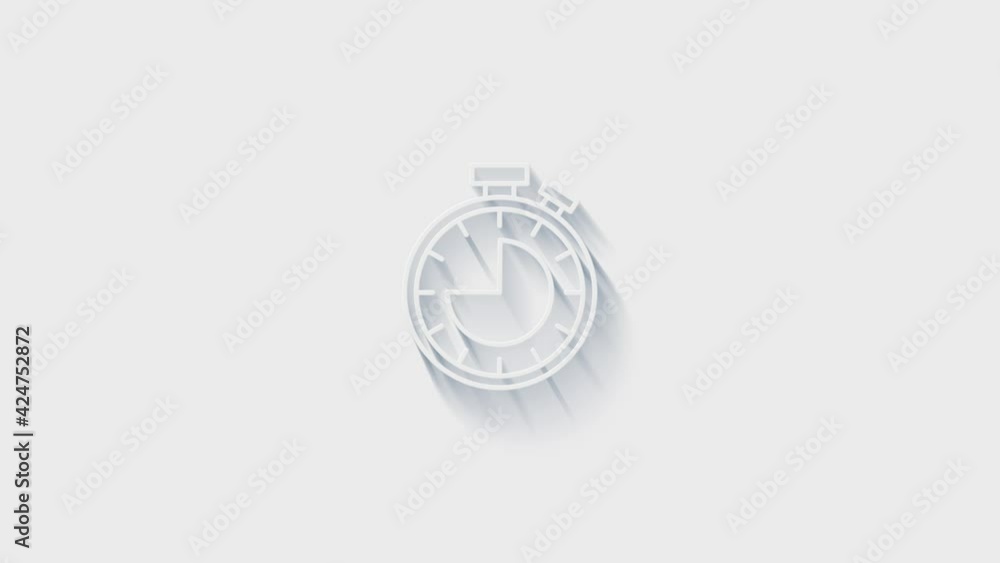 Simple Clock icon. White icon with shadow on transparent background. Simple Clock icon. White icon with shadow on transparent background.
