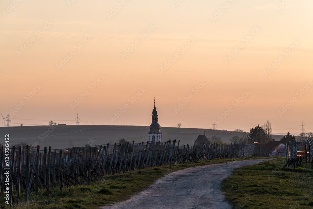 rural steeple at sunrise
