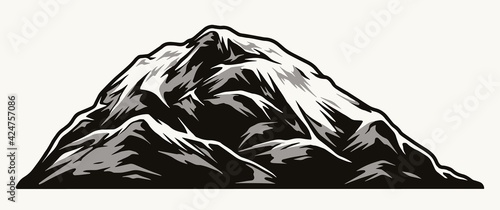 Vintage concept of mountain peak