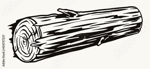 Vintage monochrome concept of wood log