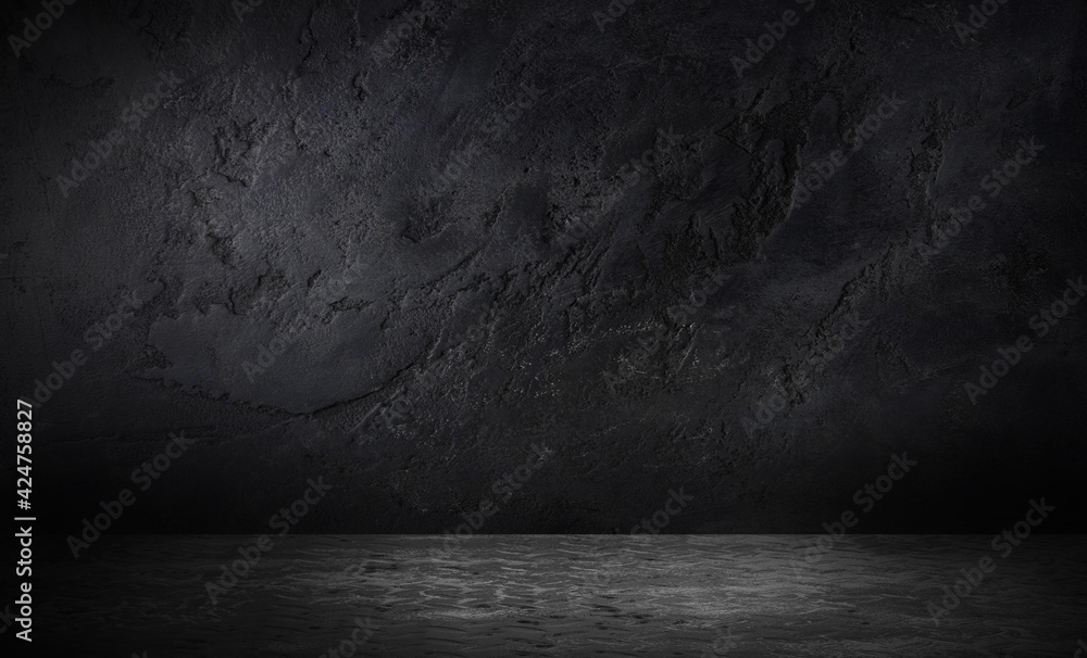 Concrete Wall Background Scene Dark Empty Room with Cement Floor Concrete Wall Background Scene Dark Empty Room with Cement Floor