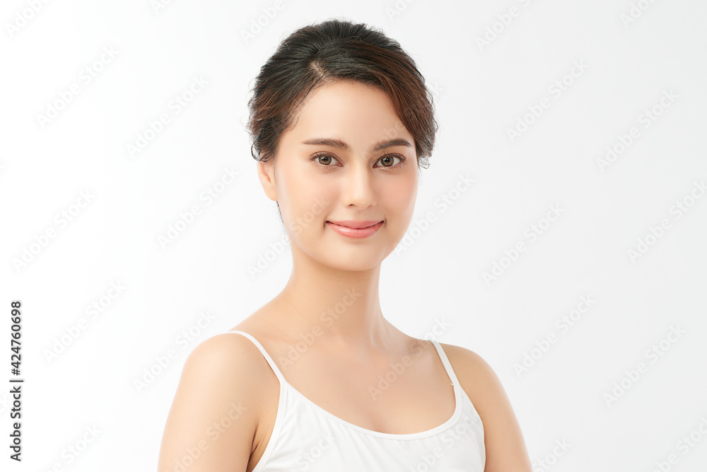 Beautiful young asian woman with clean fresh skin on white background, Face care, Facial treatment, Cosmetology, beauty and spa, Asian women portrait Beautiful young asian woman with clean fresh skin on white background, Face care, Facial treatment, Cosmetology, beauty and spa, Asian women portrait
