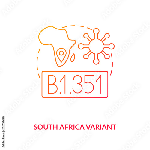 South africa variant concept icon. Virus upgrading in hot parts of planet. Fighting new mutated type of disease. Covid idea thin line illustration. Vector isolated outline RGB color drawing