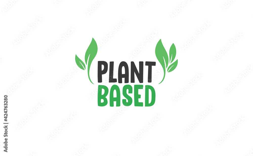 Fototapeta premium Plant based emblem design. Vegan, veggie, vegetarian food representation.