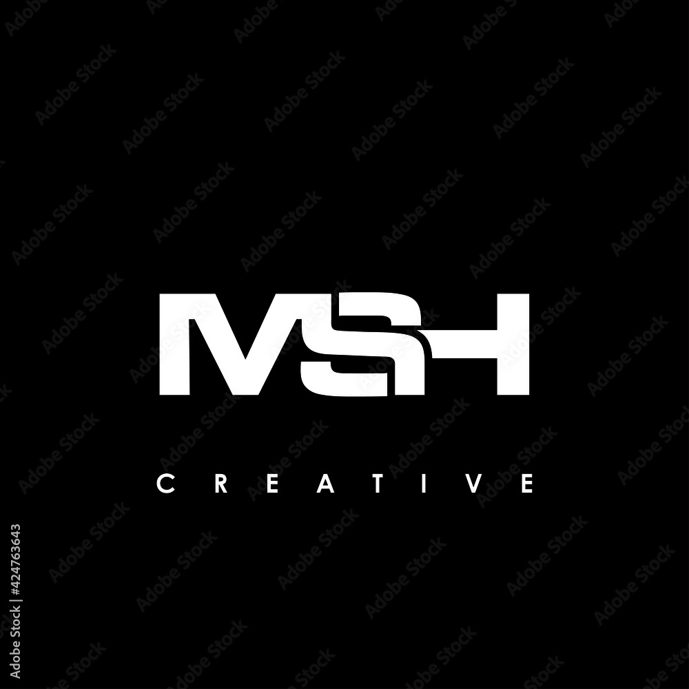 MSH Letter Initial Logo Design Template Vector Illustration