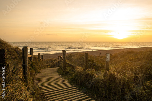 A path over the sand dunes on Littlehampton's West Beach, a site of special scientific interest in West Sussex.