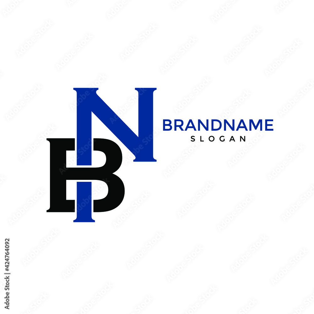 the letter BN. vector logo monogram alphabet minimalist design the letter BN. vector logo monogram alphabet minimalist design