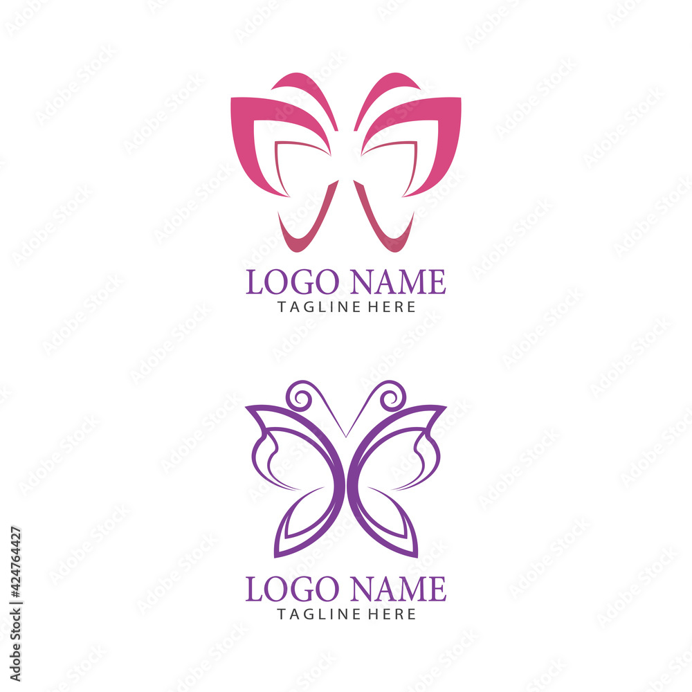 Beauty Butterfly logo Vector icon design Beauty Butterfly logo Vector icon design