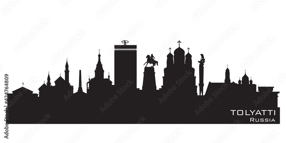 Tolyatti Russia city skyline vector silhouette
