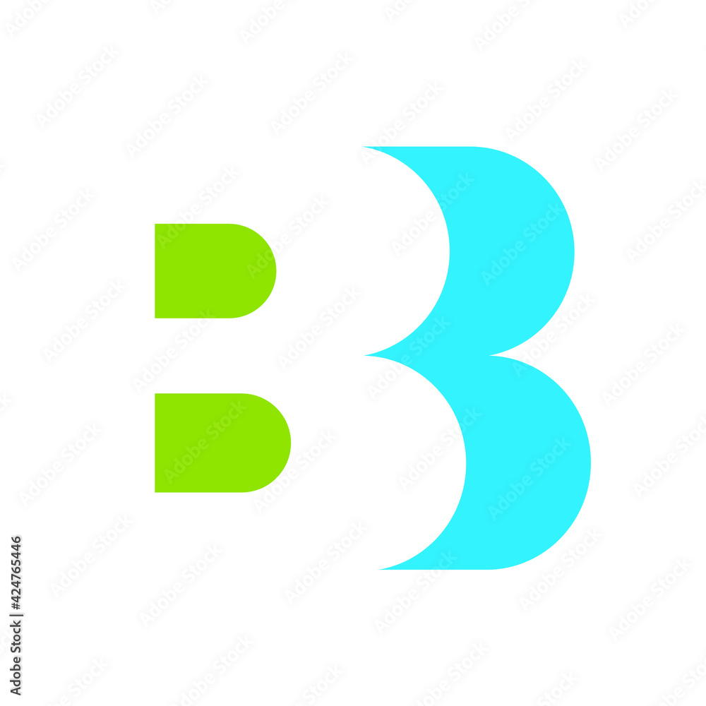 green and blue letter b vector icon green and blue letter b vector icon