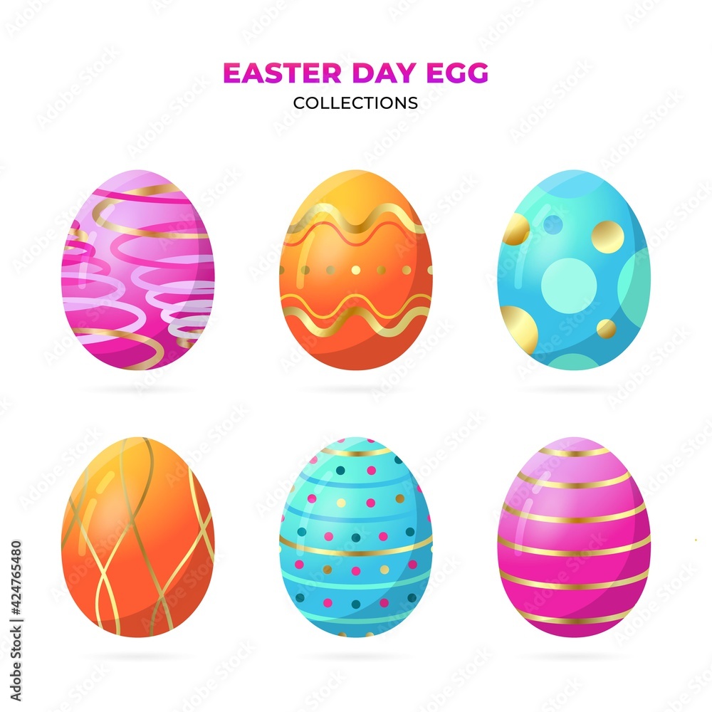 Traditional set of eggs for an Happy Easter isolated on white background Traditional set of eggs for an Happy Easter isolated on white background