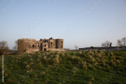 View of Carew castle in Pembrokeshire  Wales  UK