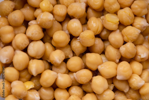 Chickpeas beans close up. Healthy eating.
