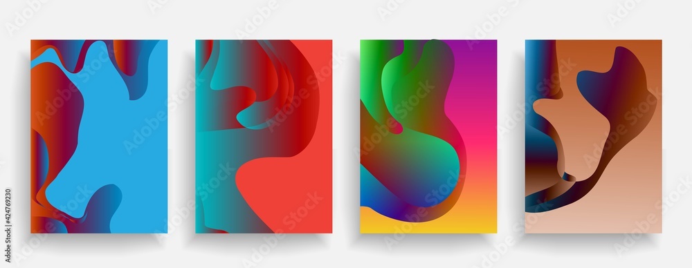 Template covers with graphic geometric elements. Applicable to brochures, posters, covers and banners. Vector illustration.