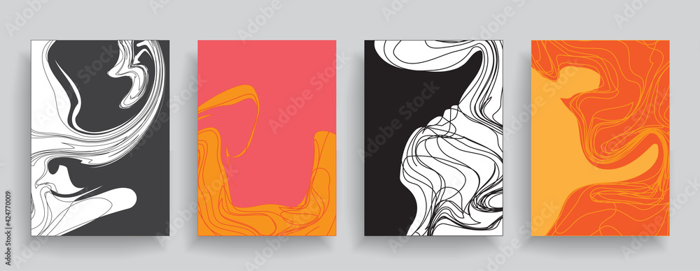 Obraz premium Template covers with graphic geometric elements. Applicable to brochures, posters, covers and banners. Vector illustration.
