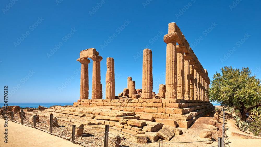 Temple of Juno, Temple of Hera Lacinia. Valley of the Temples, Agrigento, Sicily, Italy.