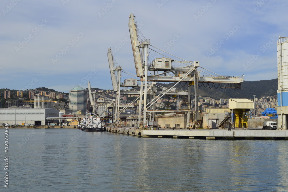 The harbor in Genoa, Italy