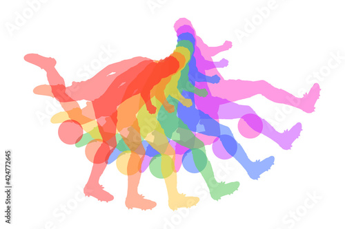 Footballeur Abstrait en Mouvement Couleurs