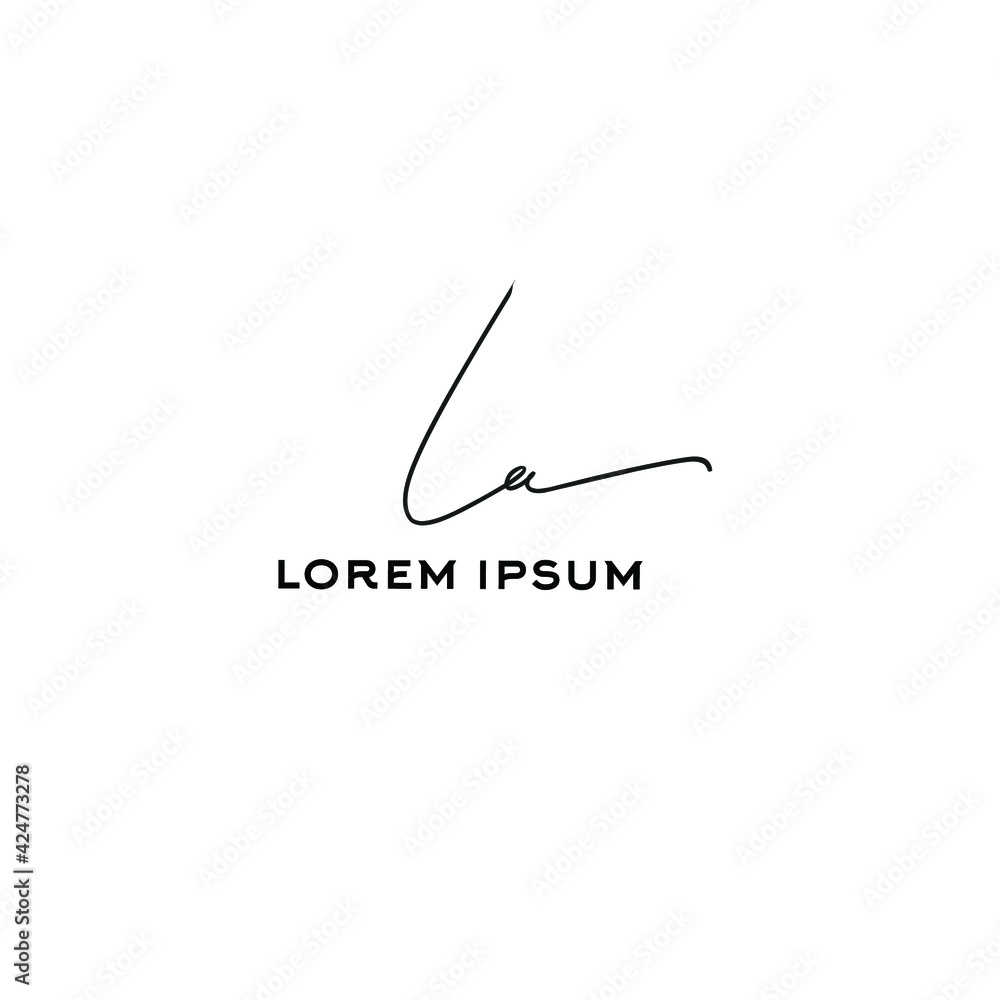 LA l a Initial handwriting creative fashion elegant design logo Sign Symbol template vector icon LA l a Initial handwriting creative fashion elegant design logo Sign Symbol template vector icon