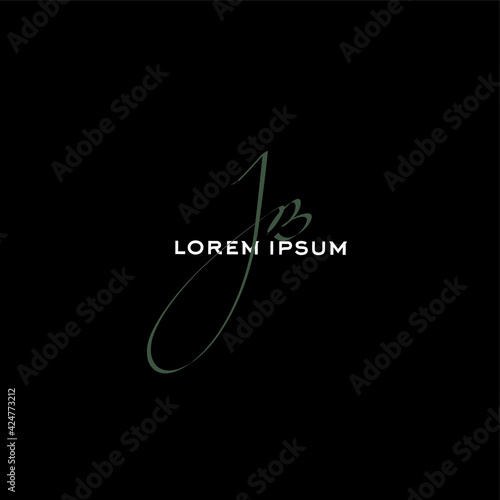 JB j b Initial handwriting creative fashion elegant design logo Sign Symbol template vector icon