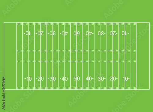 American football field. soccer field in top view. flat style.