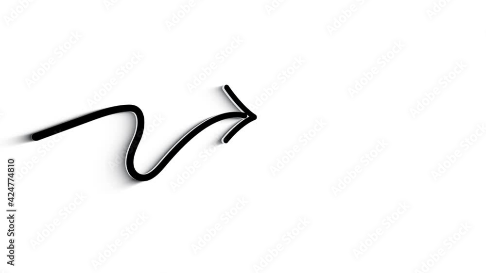 3D Line Icon arrows for text Animation on white background. 3D Line Icon arrows for text Animation on white background.