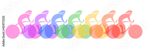 Cycliste Abstrait en Mouvement Couleurs