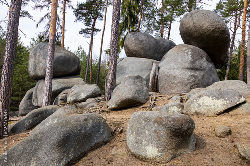 Viklan boulder, rock near Zihle, Pilsen region, Czech republic photo