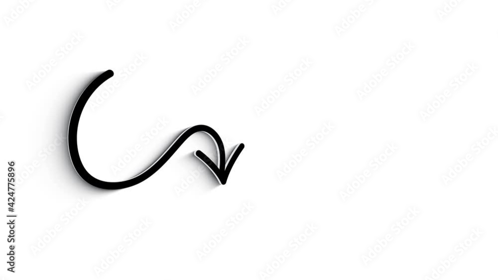 3D Line Icon arrows for text Animation on white background. 3D Line Icon arrows for text Animation on white background.