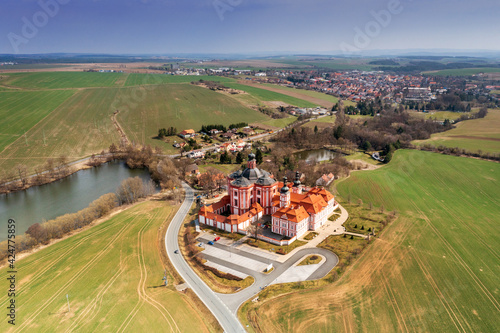 baroque monastery Mariansky Tynec near Kralovice, Czech republic photo