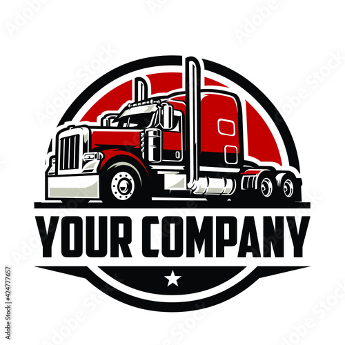 Semi truck logo. Trucking Company Logo. Premium Logo Vector