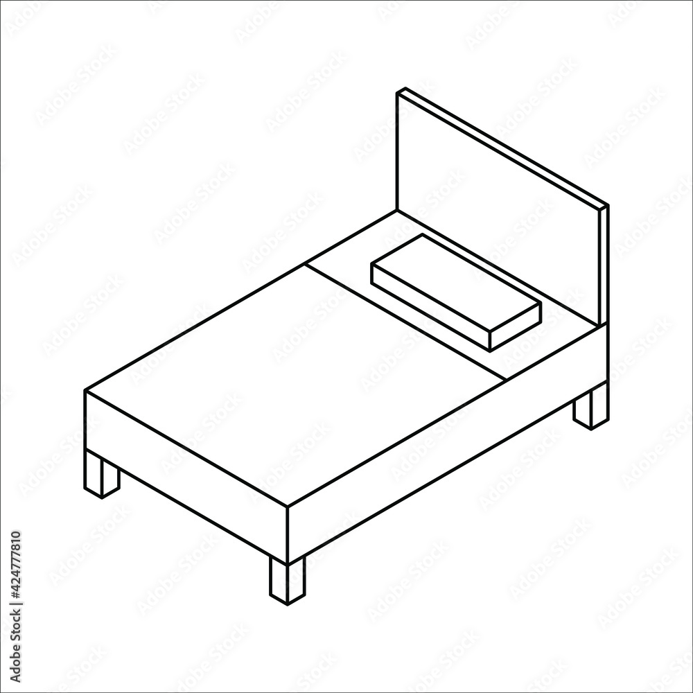 Double hotel room icon. Double bed on white background. color editable Double hotel room icon. Double bed on white background. color editable