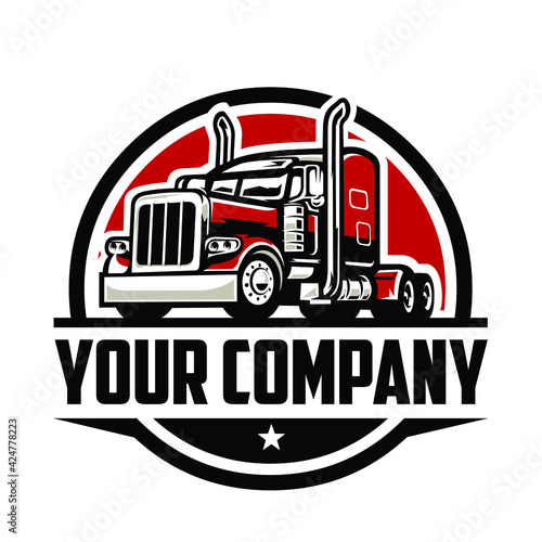 Semi truck logo. Trucking Logo Company. Premium Truck Logo Vector