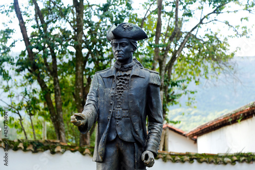 Tiradentes statue representing the young ensign
