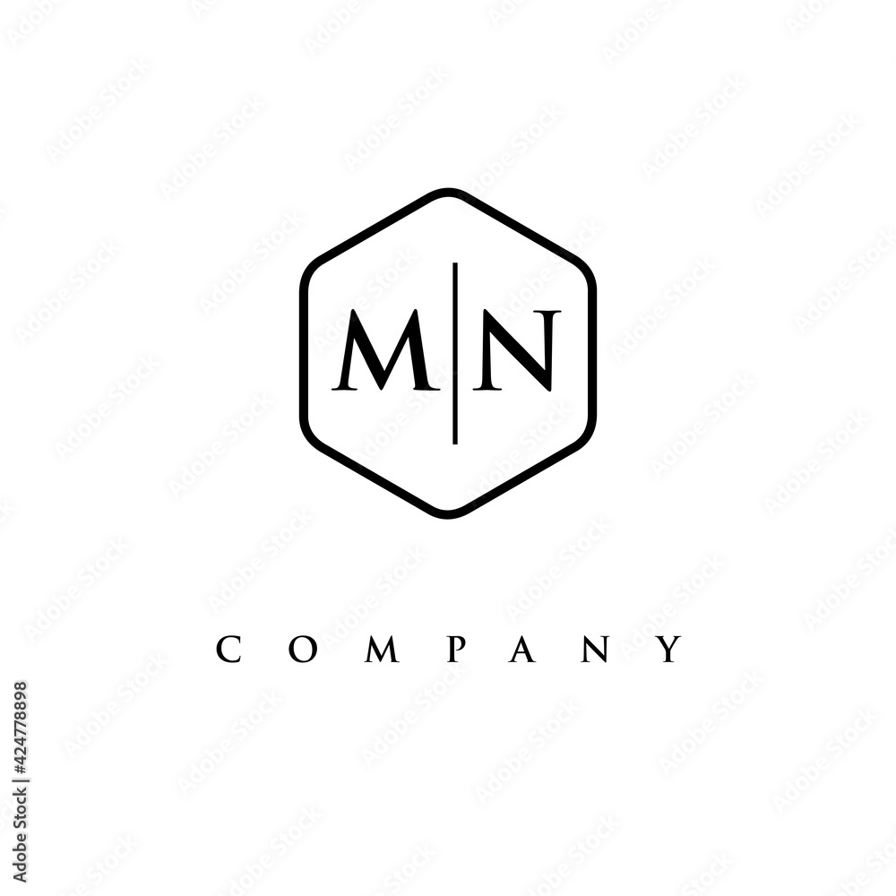 initial MN logo design vector
