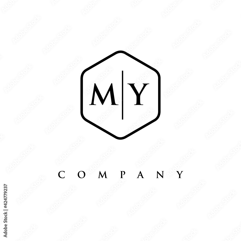 initial MY logo design vector