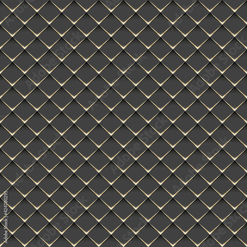 nahtloser Hintergrund, Tapete - Dach, Wand, Schindel, Schuppen - anthrazit, gold Edition