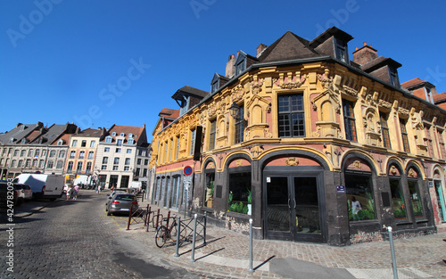 Lille (France) - Façades dans le Vieux-Lille / Place Louise-de-Bettignies