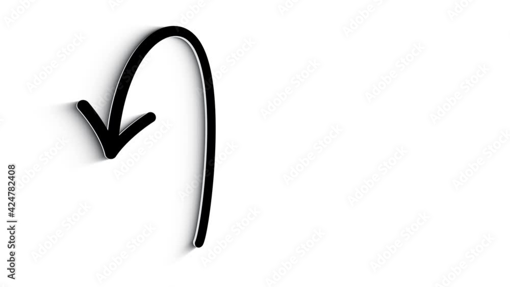 3D Line Icon arrows for text Animation on white background.