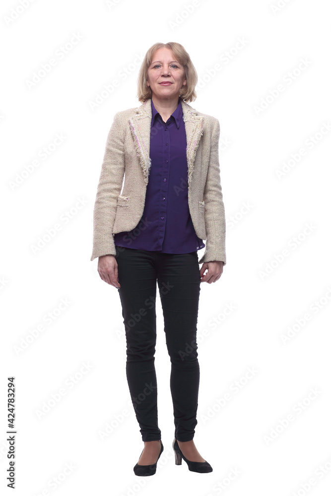 Friendly smiling middle-aged woman looking at camera Friendly smiling middle-aged woman looking at camera