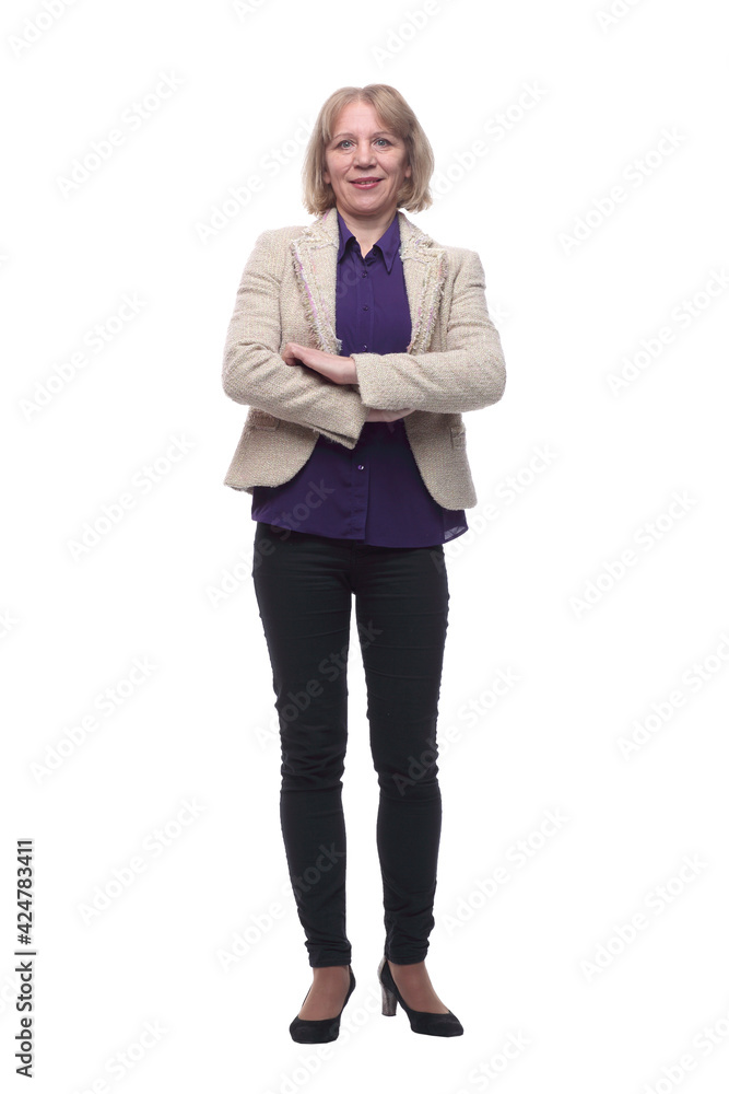 Happy smiling woman portrait with crossed arms Happy smiling woman portrait with crossed arms