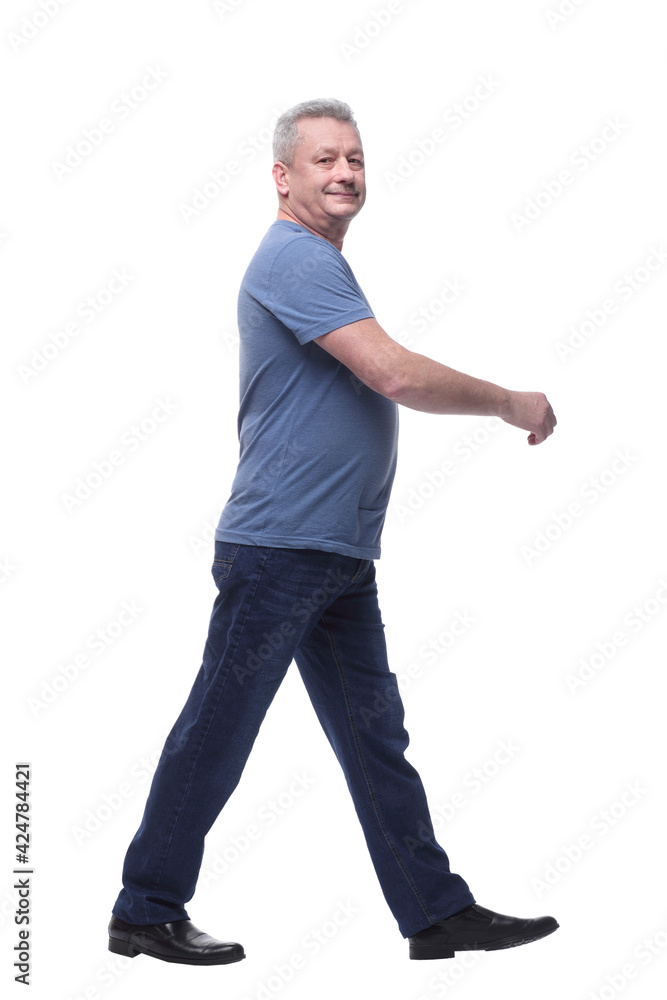 Side view full body of a casual man standing Side view full body of a casual man standing