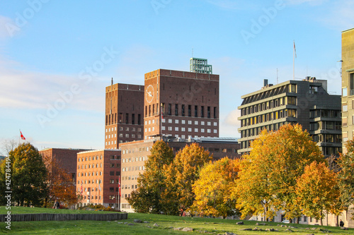 Canvas Print Oslo City Hall on an autumn day,Norway,scandinavia,Europe