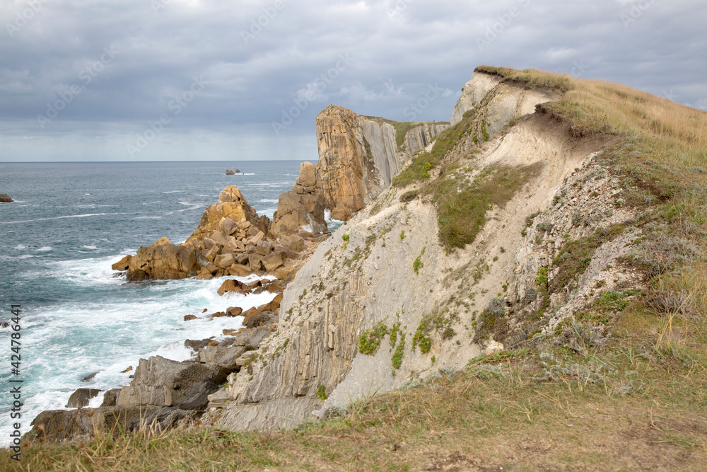 Coastline and Cliffs at Portio Beach, Santander