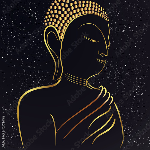 Golden buddha state under the star
