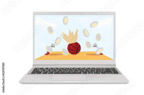Online gambling concept. vector illustration