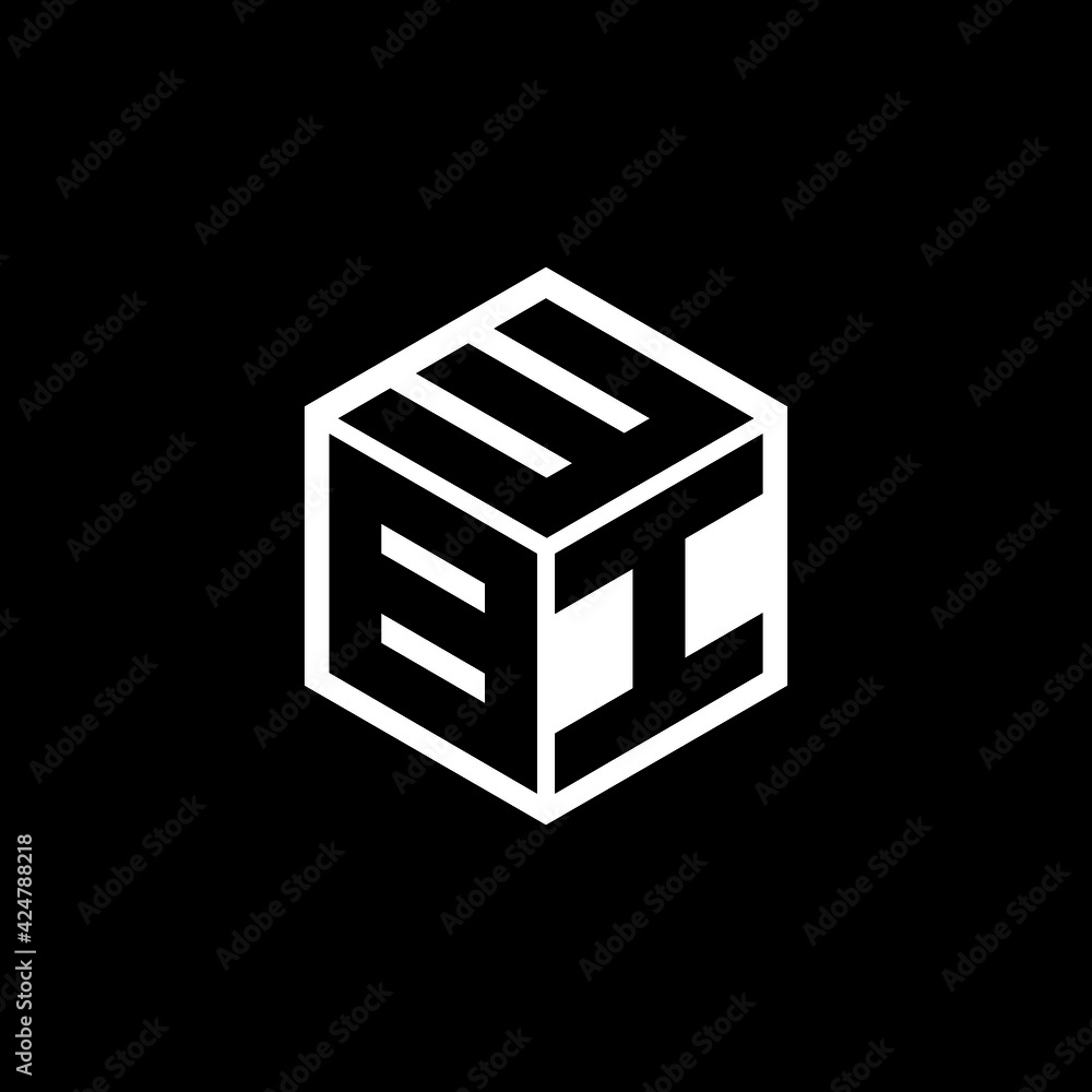 BIW letter logo design with black background in illustrator, vector ...