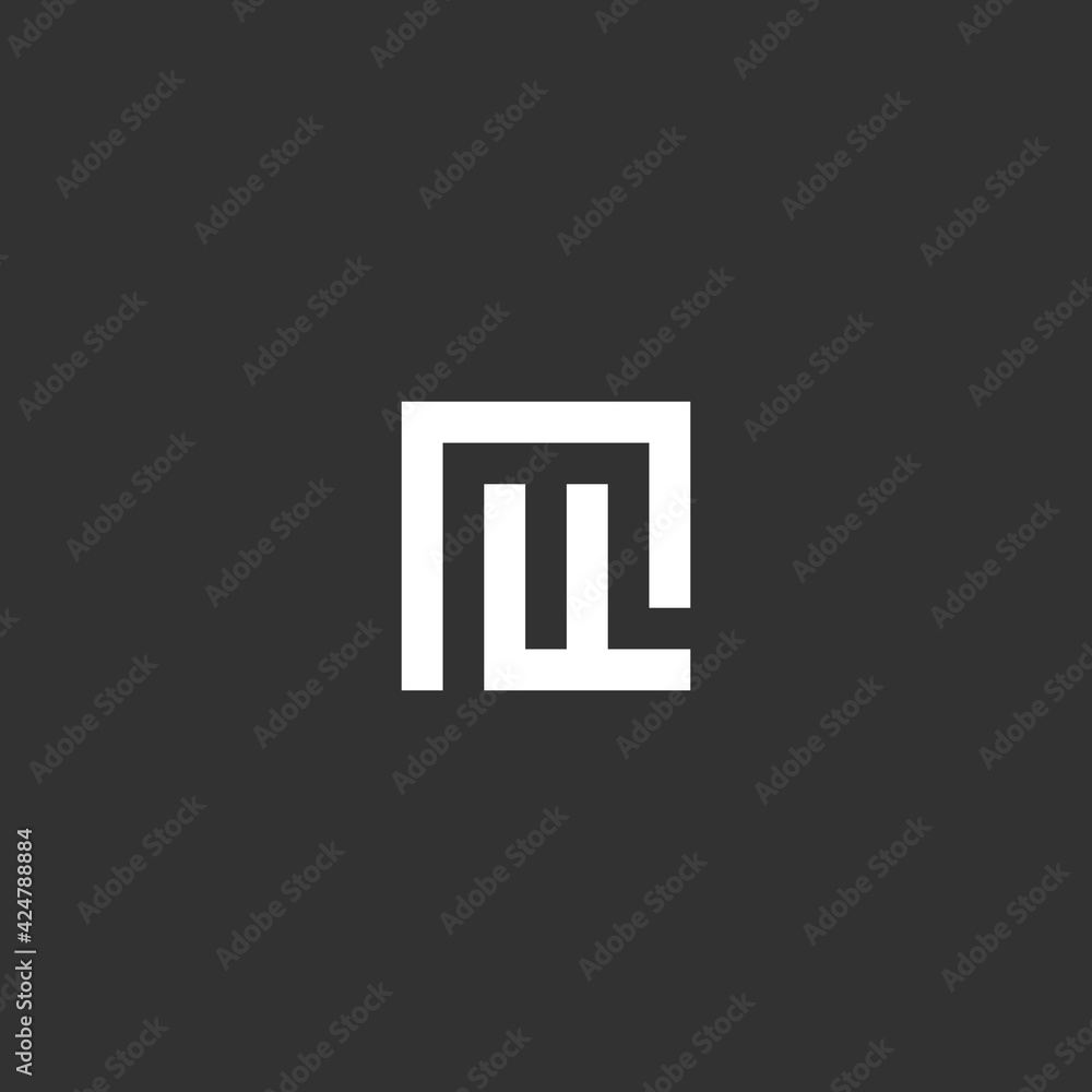 Elegant line curve Luxury linear creative letter MF Elegant line curve Luxury linear creative letter MF