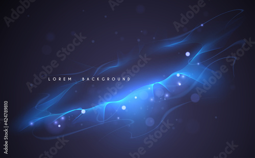 Abstract blue lines background with glow effect